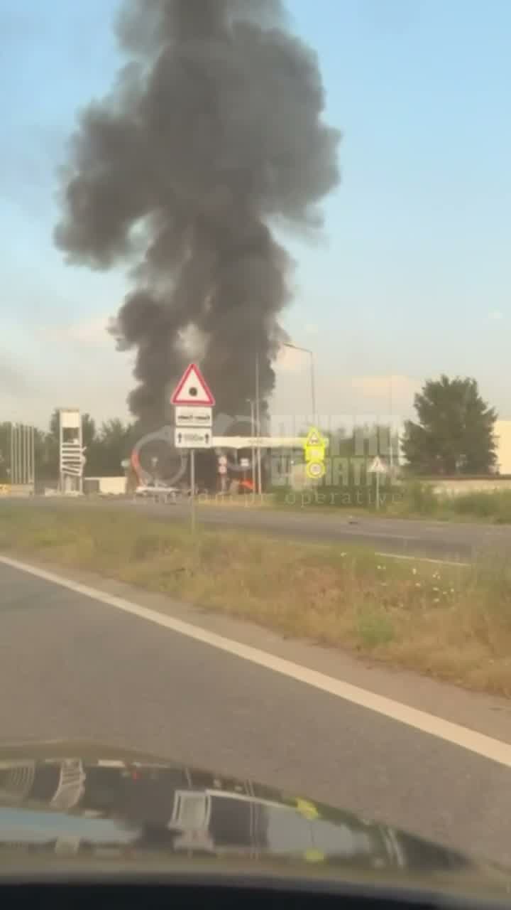 Drone hit at the fuel station near Krynychky, Dnipropetrovsk region