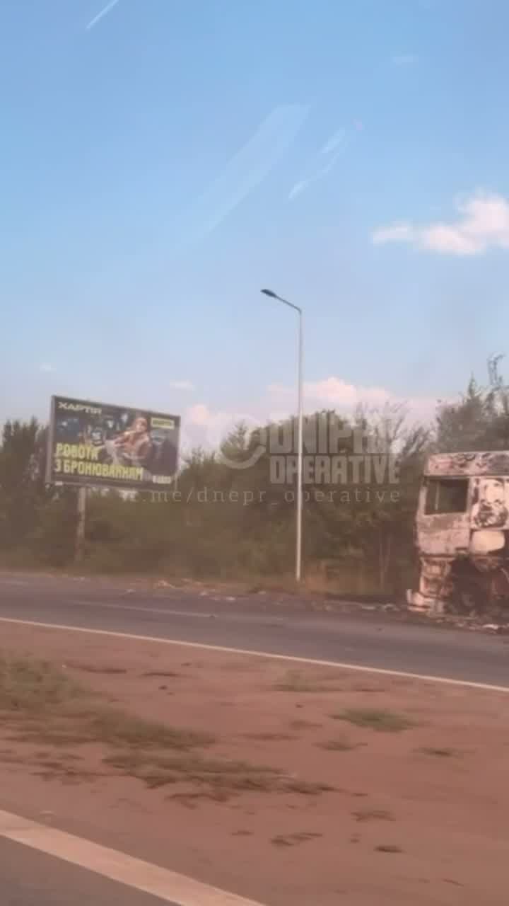 Drone hit at the fuel station near Krynychky, Dnipropetrovsk region