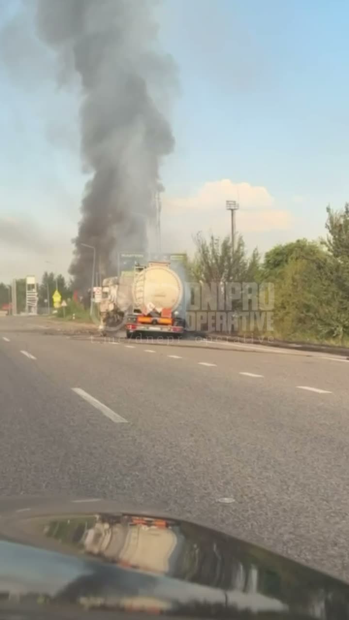 Drone hit at the fuel station near Krynychky, Dnipropetrovsk region