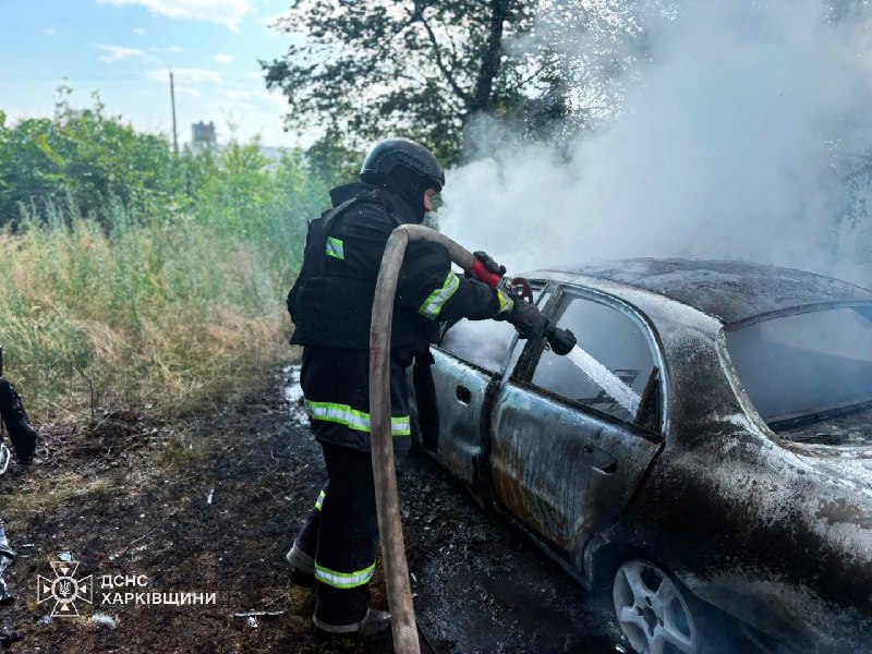 FPV drone destroyed a car in Velykyi Burluk