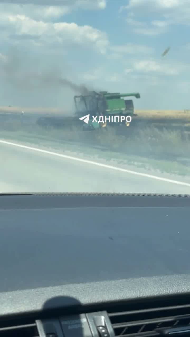 Drone had targeted agricultural harvester at Dnipro-Zaporizhzhia highway