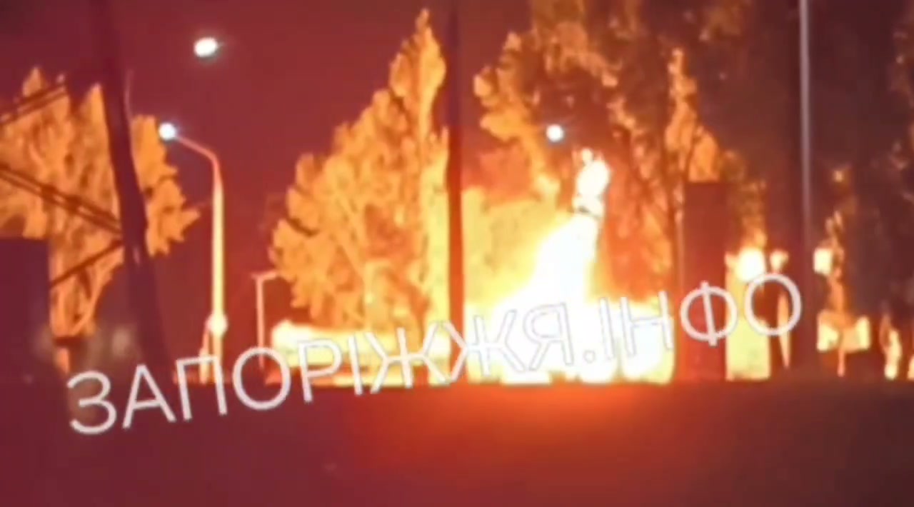 Another fuel station is on fire in Zaporizhzhia after airstrike