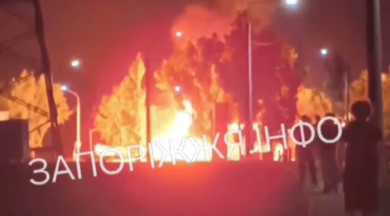 Another fuel station is on fire in Zaporizhzhia after airstrike