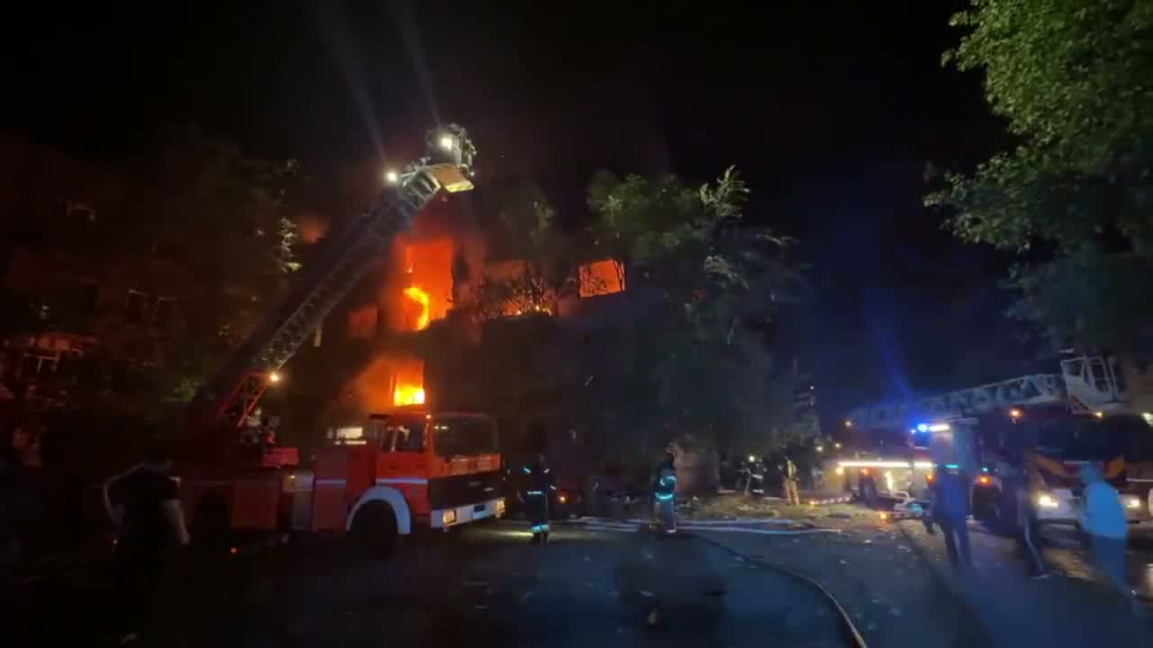 Big fire in residential house in Zaporizhzhia after drone strike