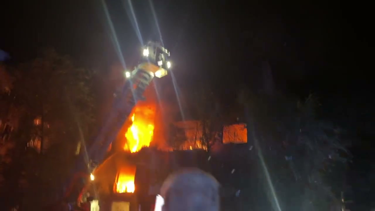 Big fire in residential house in Zaporizhzhia after drone strike