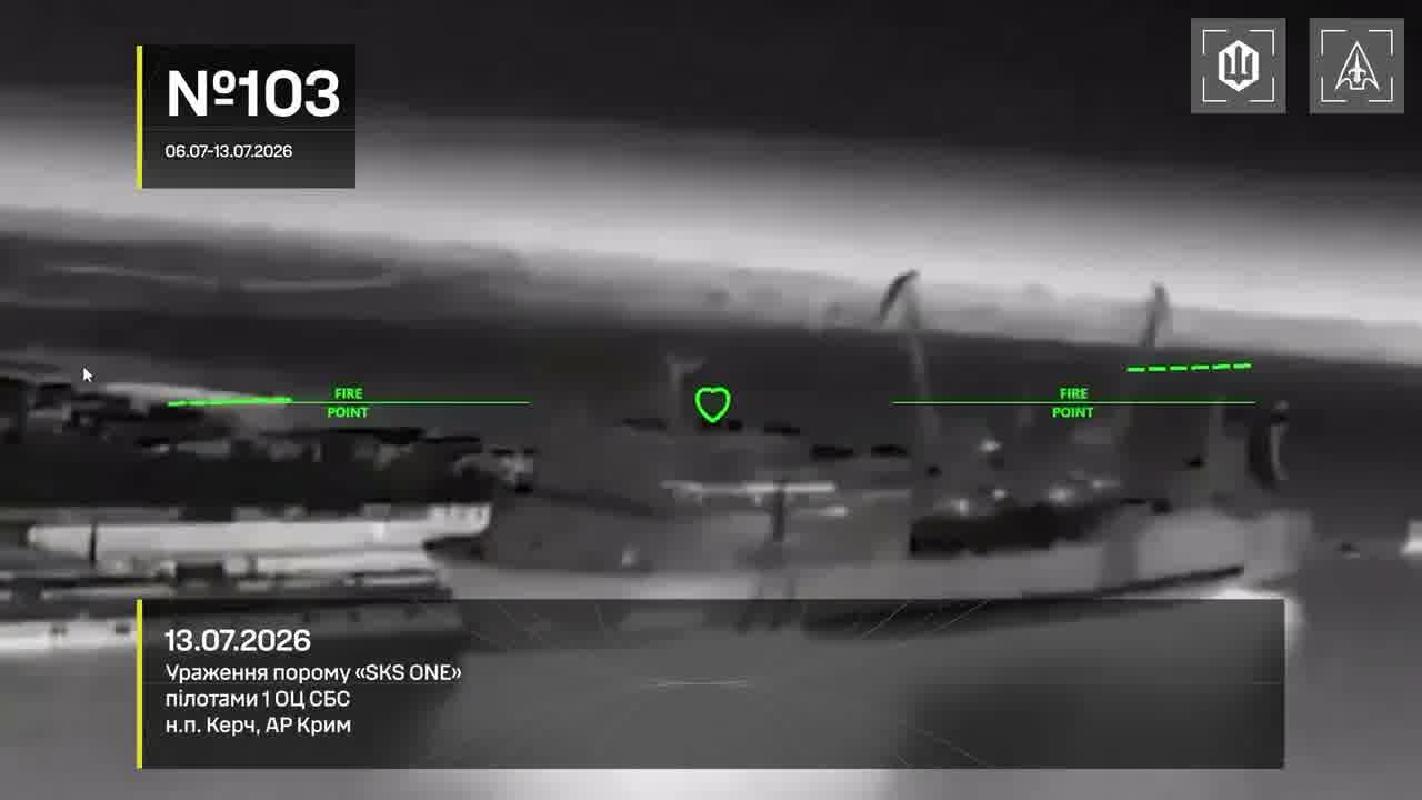 Ukrainian drones have hit 15 Russian vessels in the Sea of Azov overnight