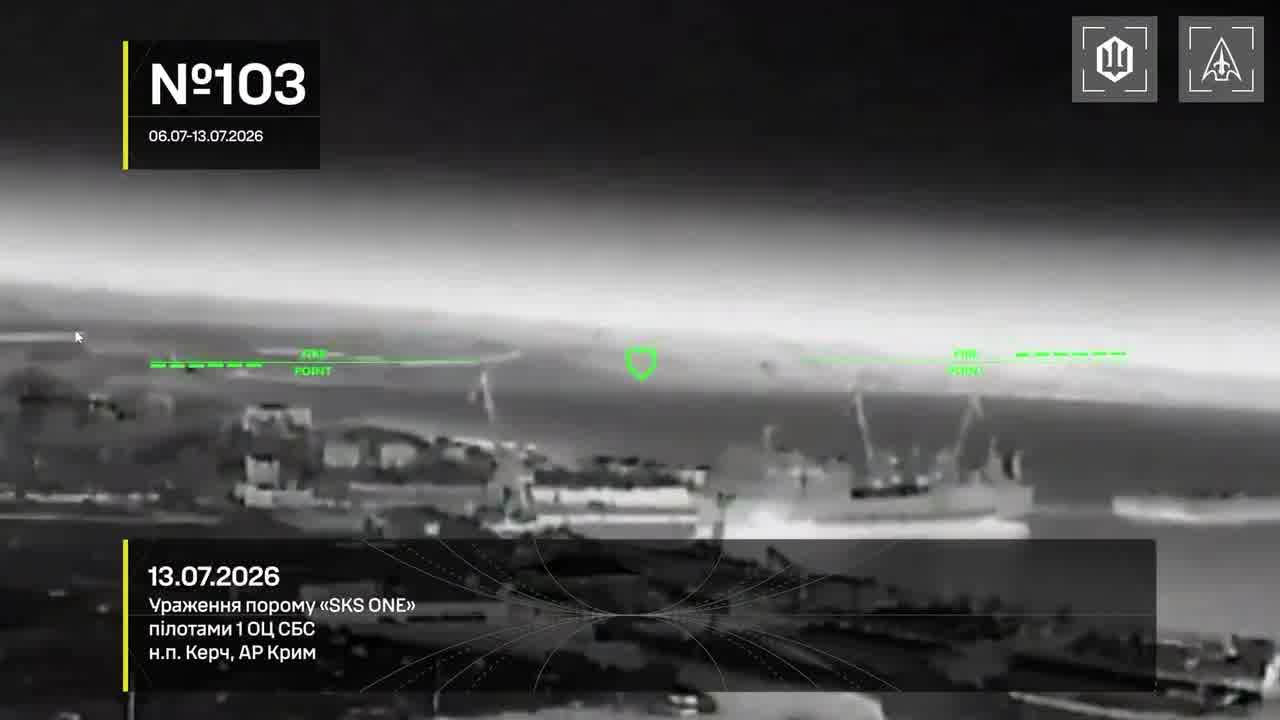 Ukrainian drones have hit 15 Russian vessels in the Sea of Azov overnight