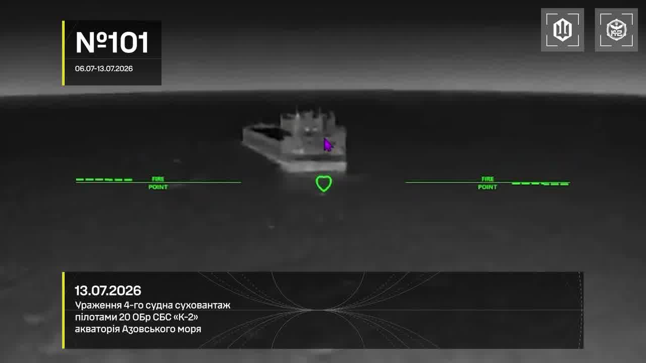 Ukrainian drones have hit 15 Russian vessels in the Sea of Azov overnight
