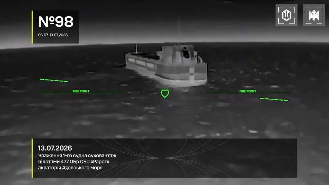 Ukrainian drones have hit 15 Russian vessels in the Sea of Azov overnight