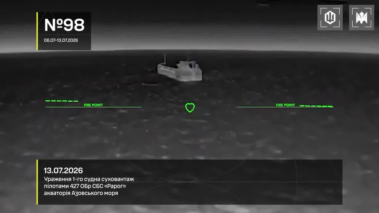 Ukrainian drones have hit 15 Russian vessels in the Sea of Azov overnight