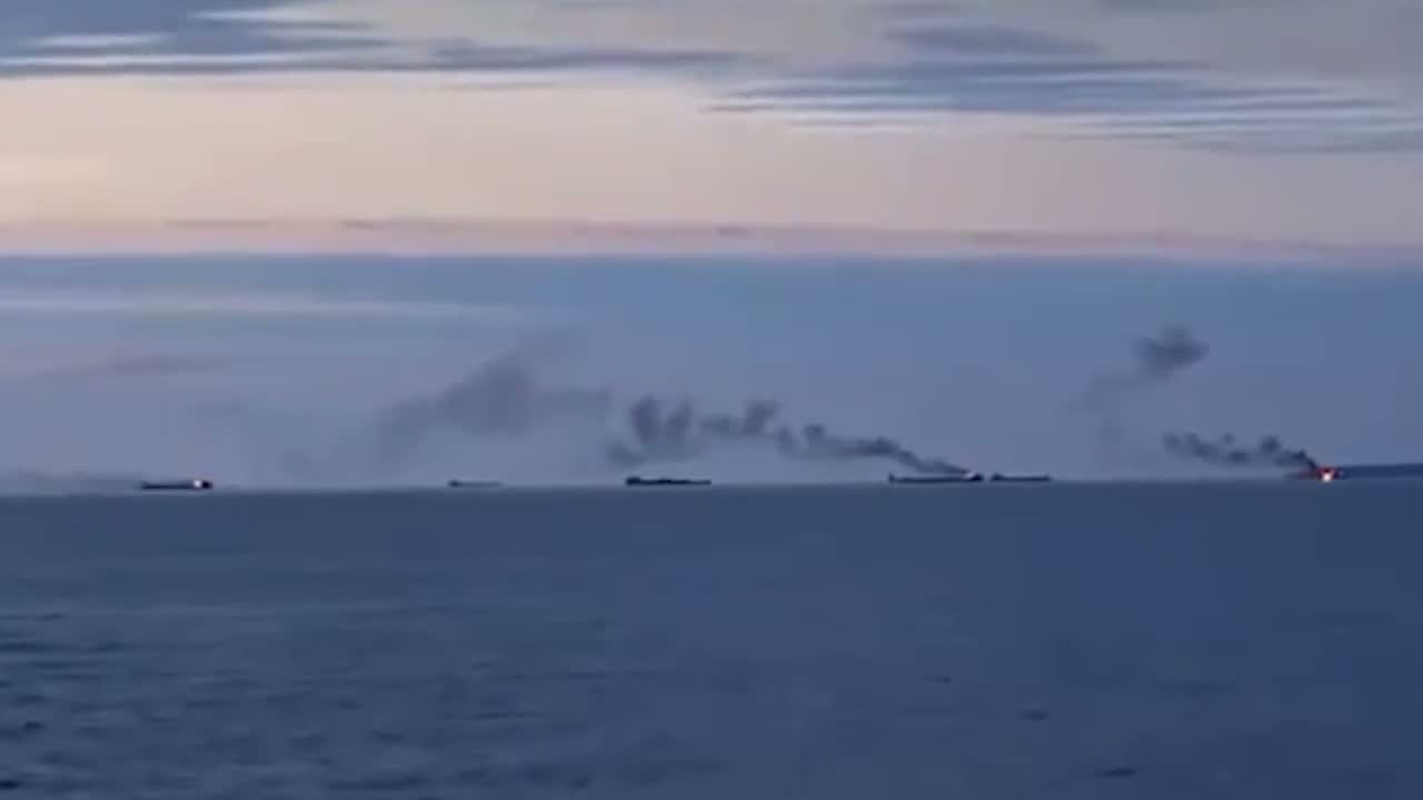Ukrainian drones have hit 15 Russian vessels in the Sea of Azov overnight