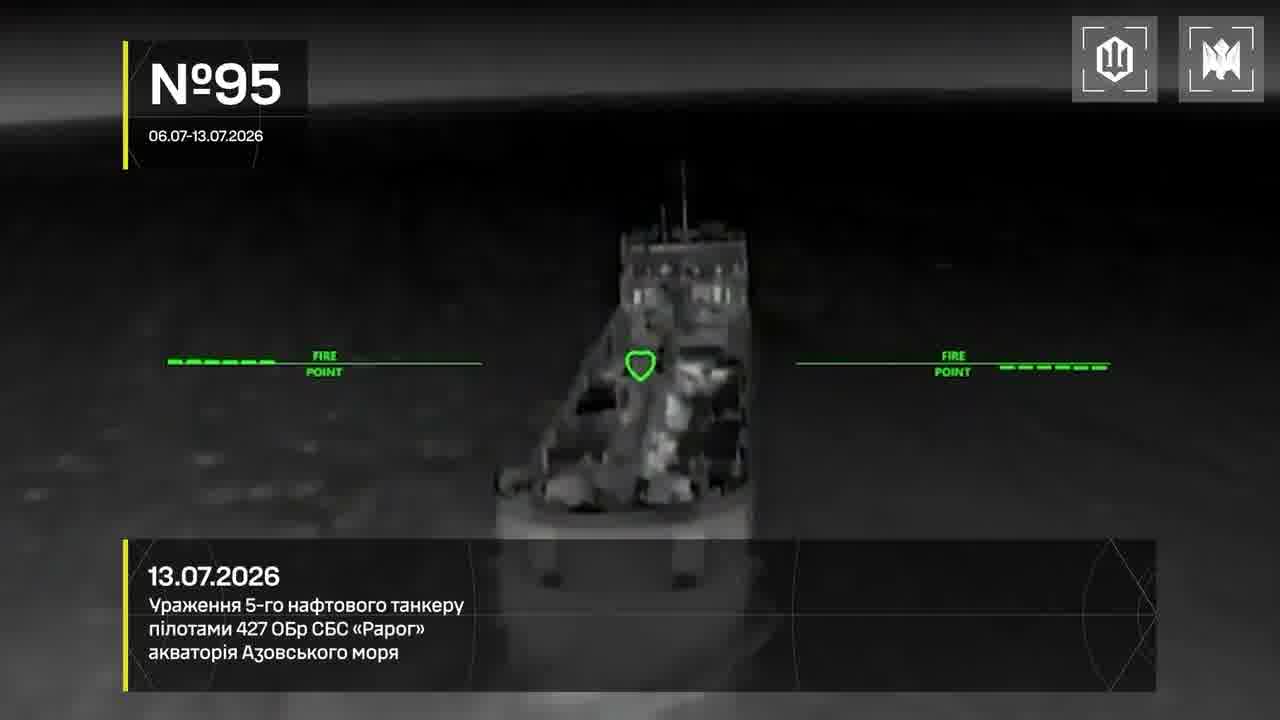 Ukrainian drones have hit 15 Russian vessels in the Sea of Azov overnight