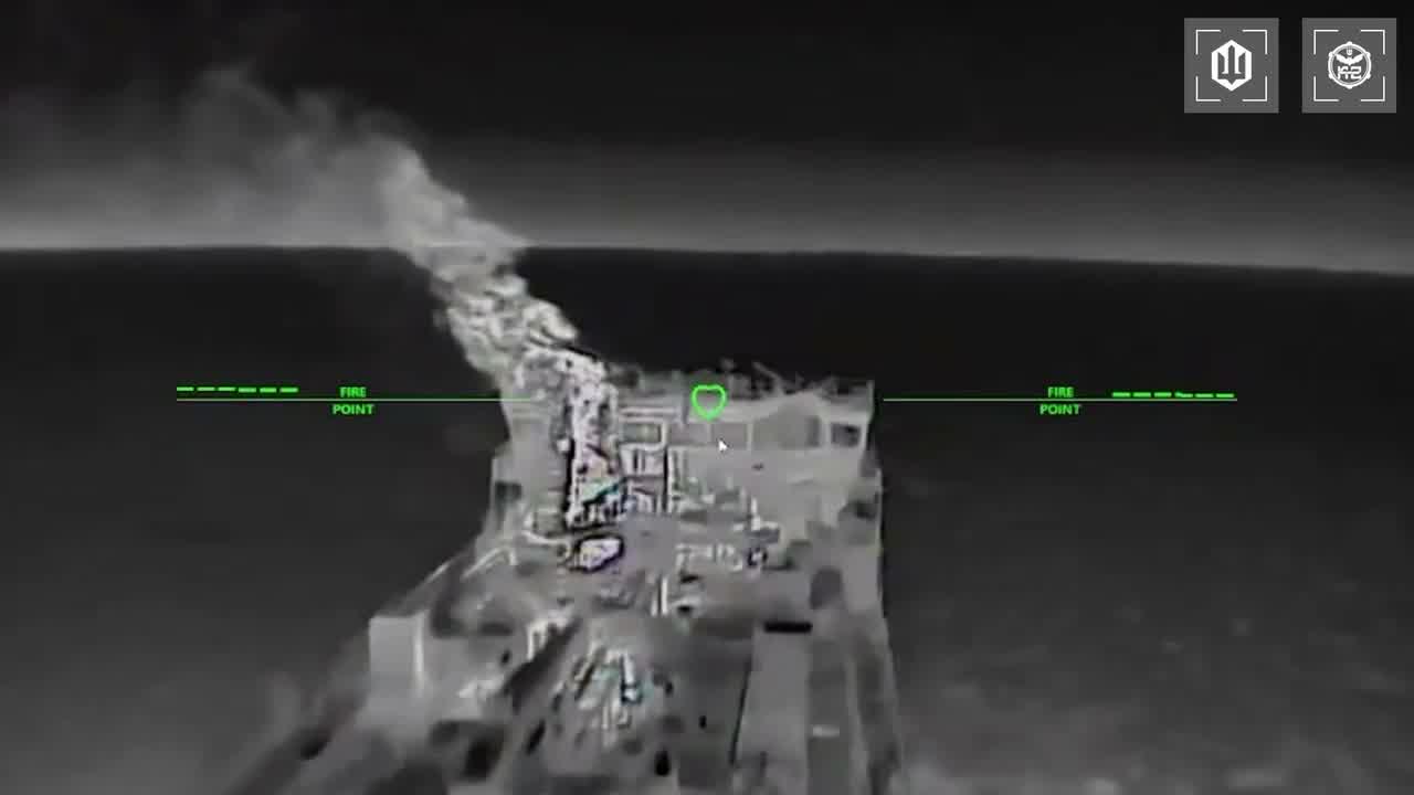 Ukrainian drones have hit 15 Russian vessels in the Sea of Azov overnight