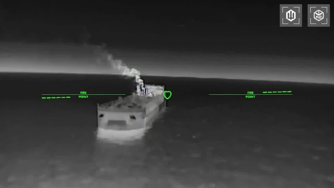 Ukrainian drones have hit 15 Russian vessels in the Sea of Azov overnight