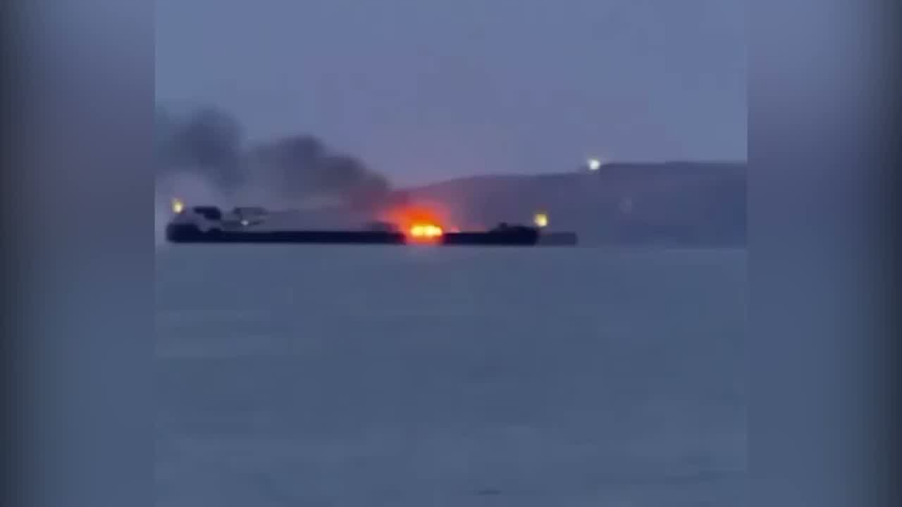 Ukrainian drones have hit 15 Russian vessels in the Sea of Azov overnight