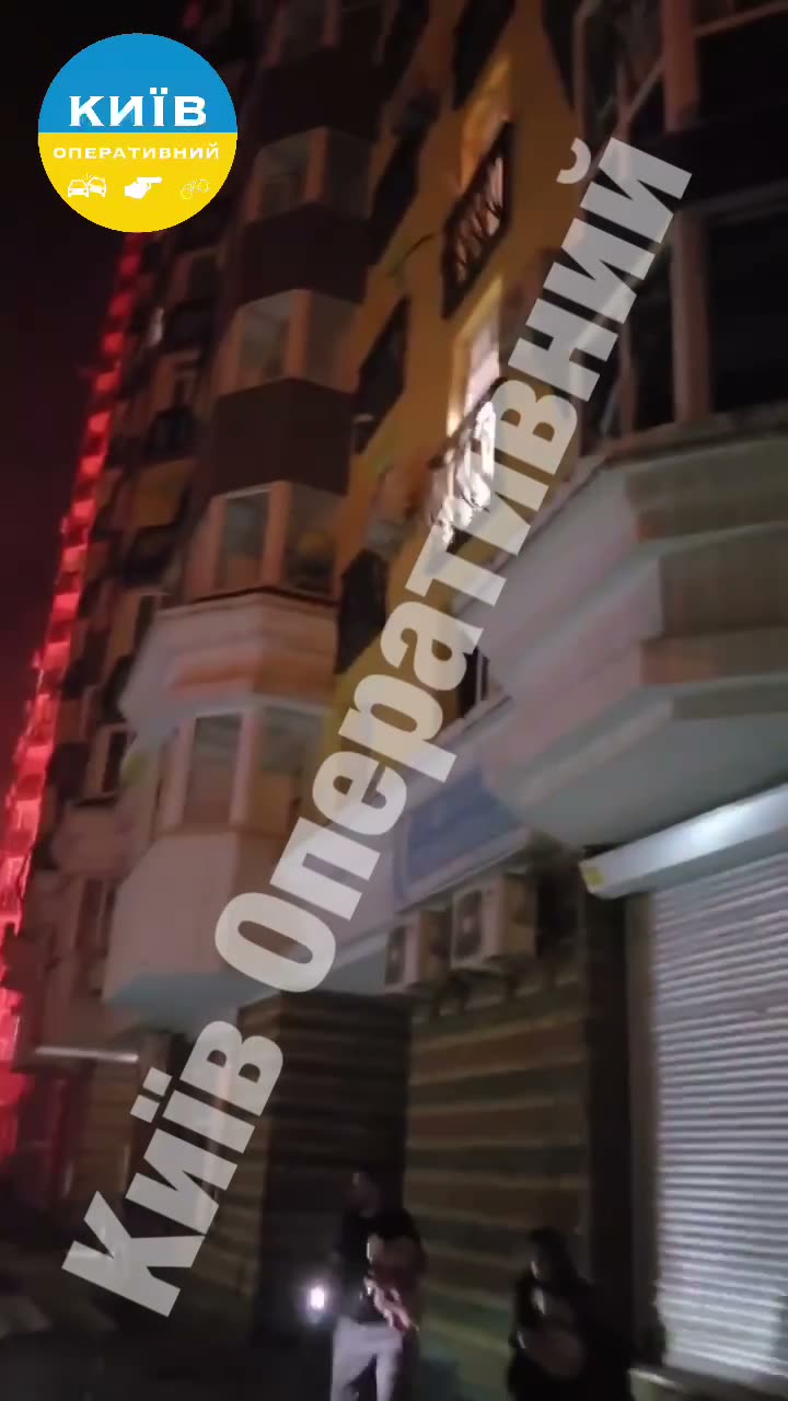People trapped in a rubble as result of Russian missile strike against residential house in Kyiv