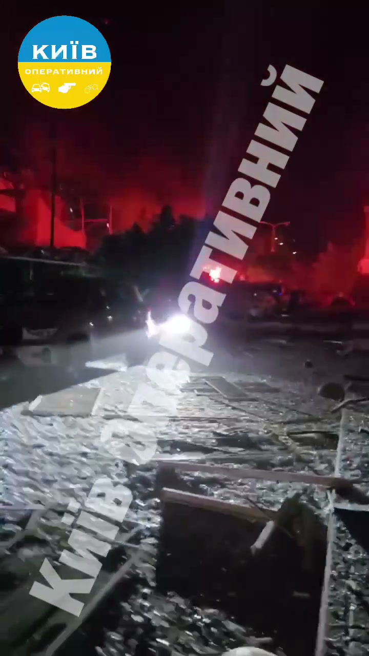 People trapped in a rubble as result of Russian missile strike against residential house in Kyiv