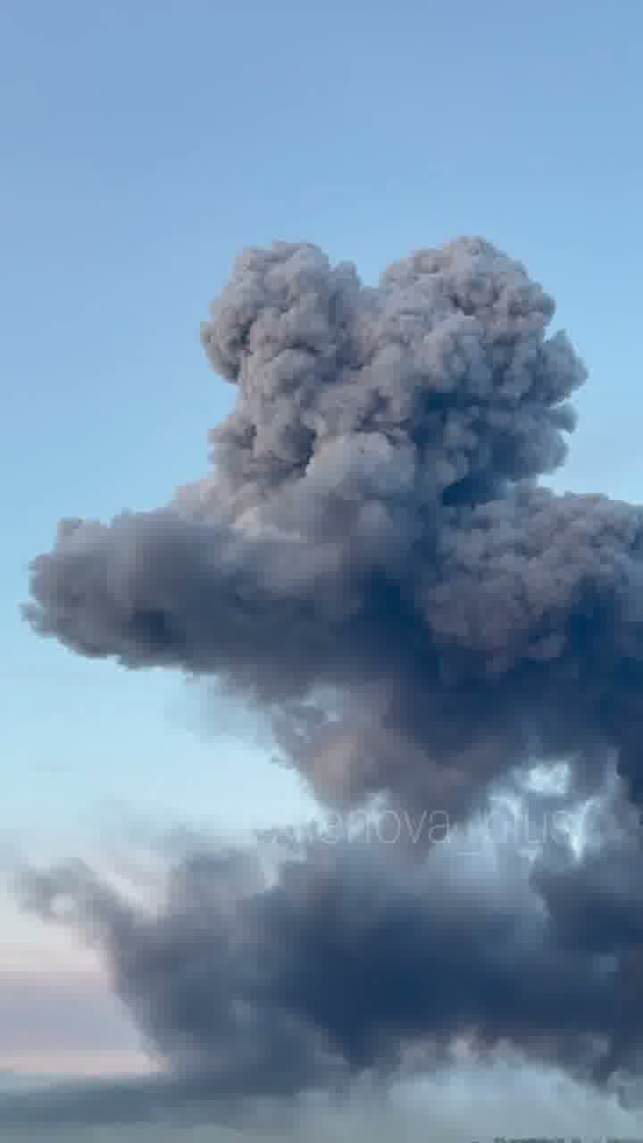 Fire as result of drone strike in St.Petersburg 