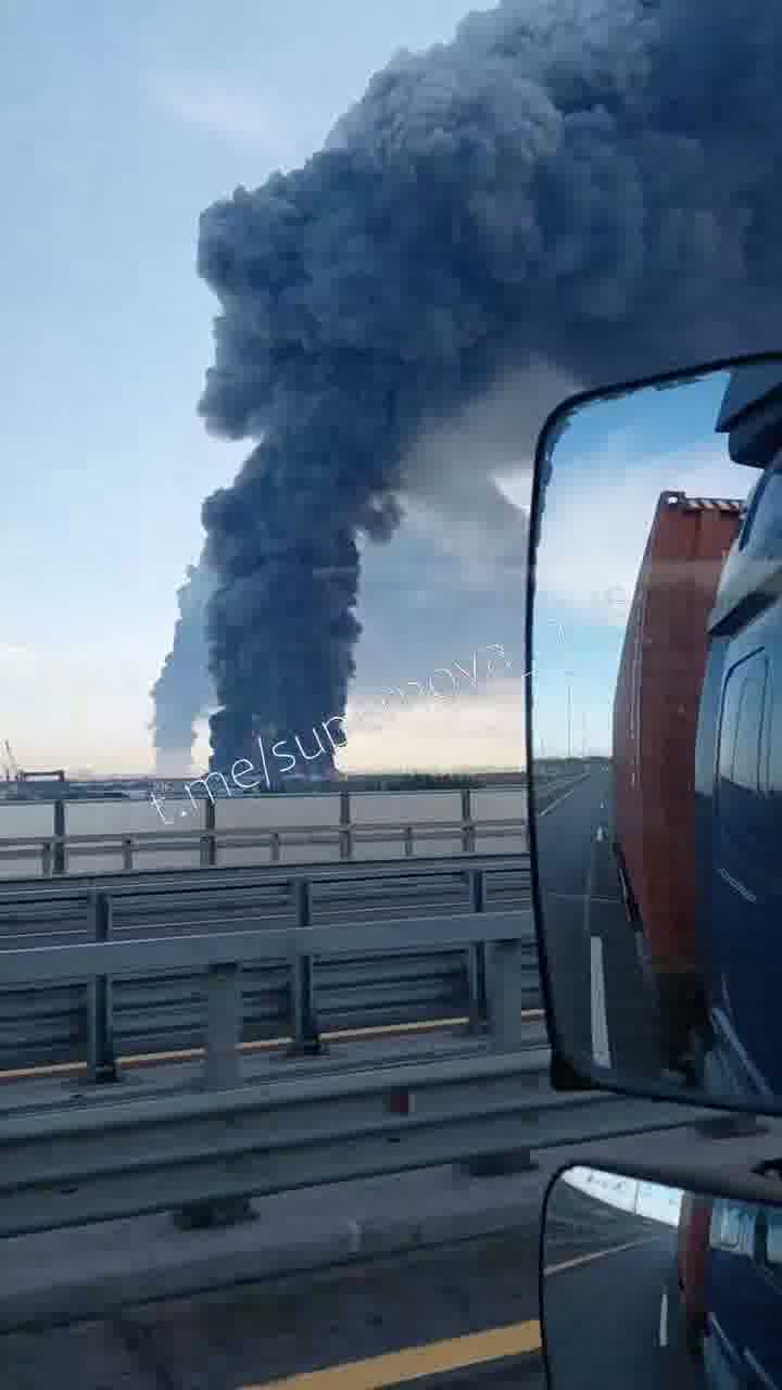Smoke columns rising over St. Petersburg after drones strikes 