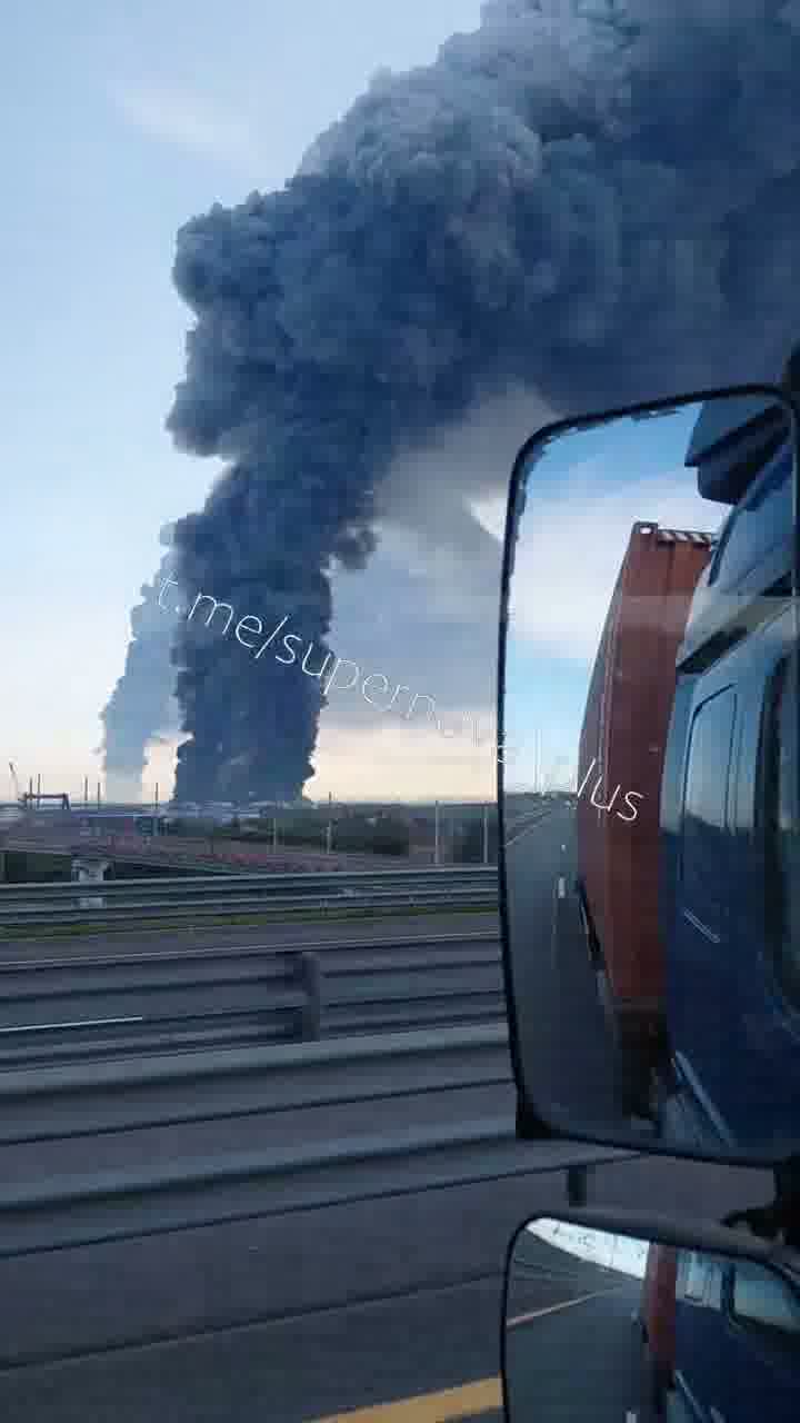 Smoke columns rising over St. Petersburg after drones strikes 