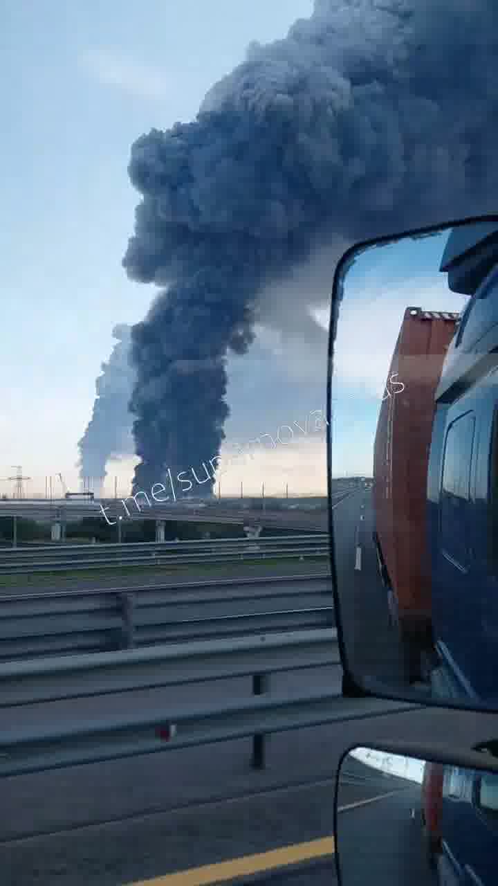 Smoke columns rising over St. Petersburg after drones strikes 