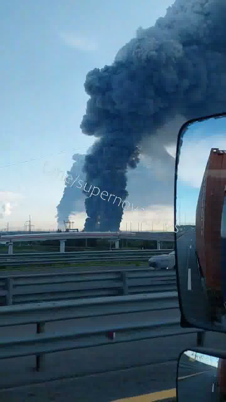 Smoke columns rising over St. Petersburg after drones strikes 