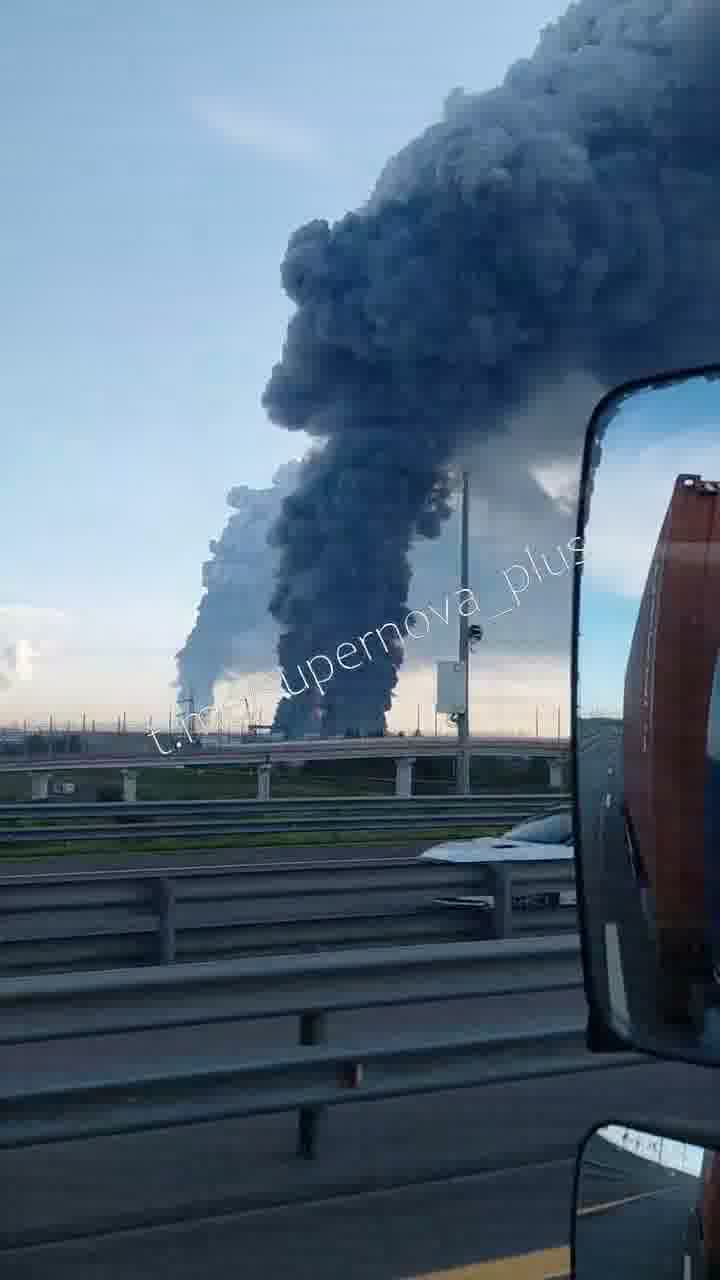 Smoke columns rising over St. Petersburg after drones strikes 