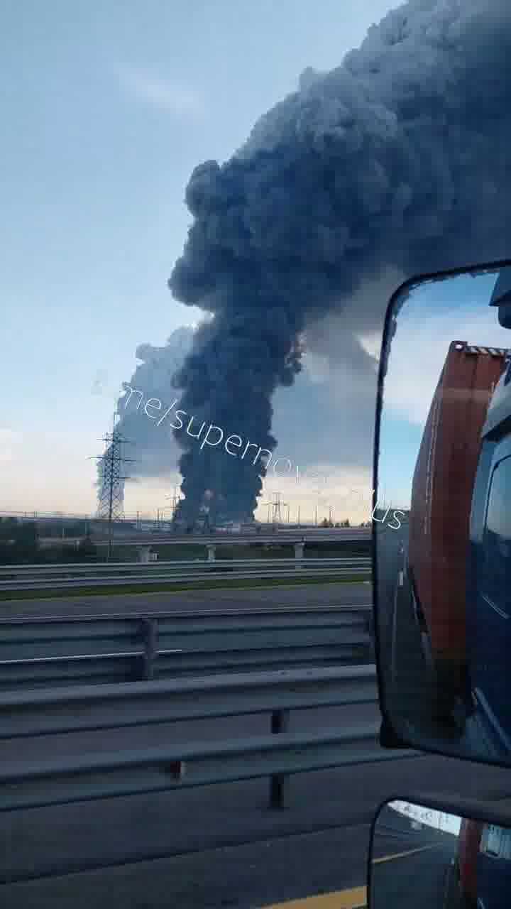Smoke columns rising over St. Petersburg after drones strikes 