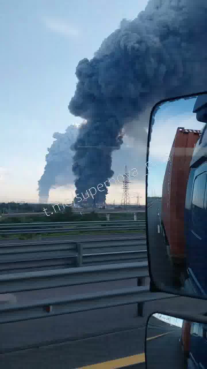 Smoke columns rising over St. Petersburg after drones strikes 