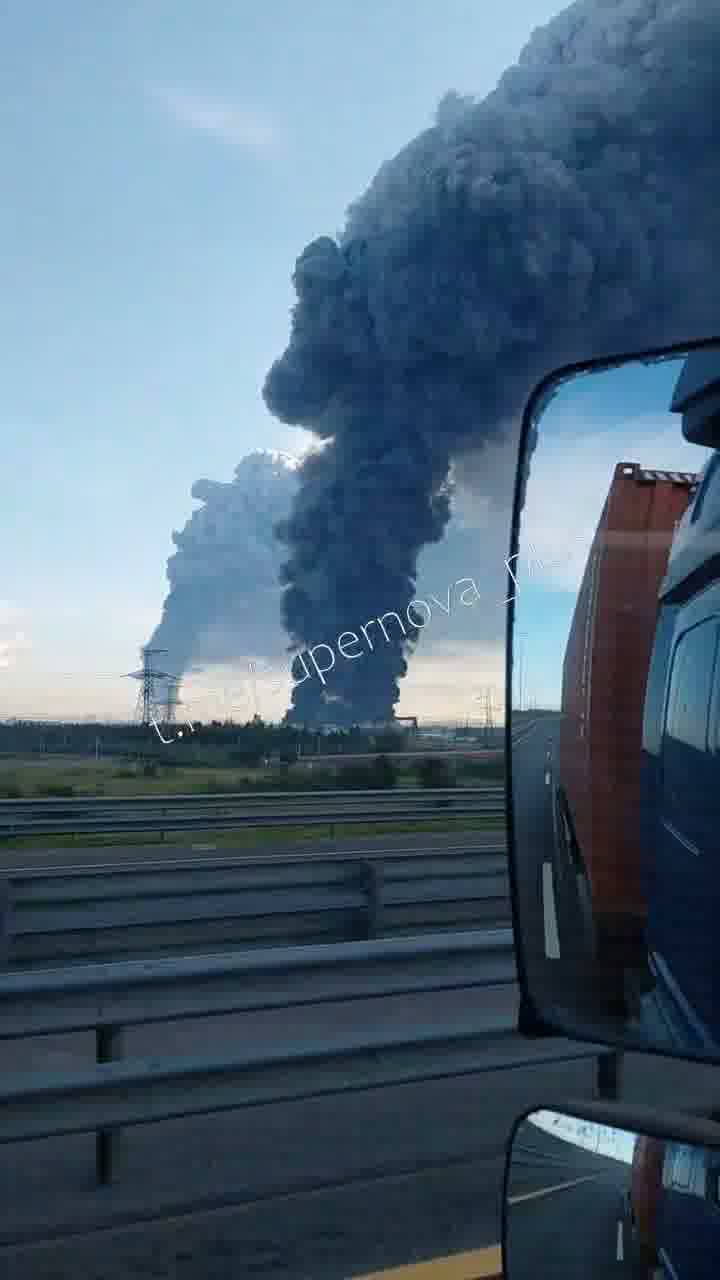 Smoke columns rising over St. Petersburg after drones strikes 