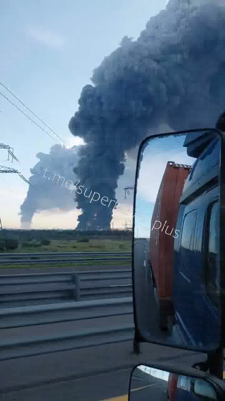 Smoke columns rising over St. Petersburg after drones strikes 