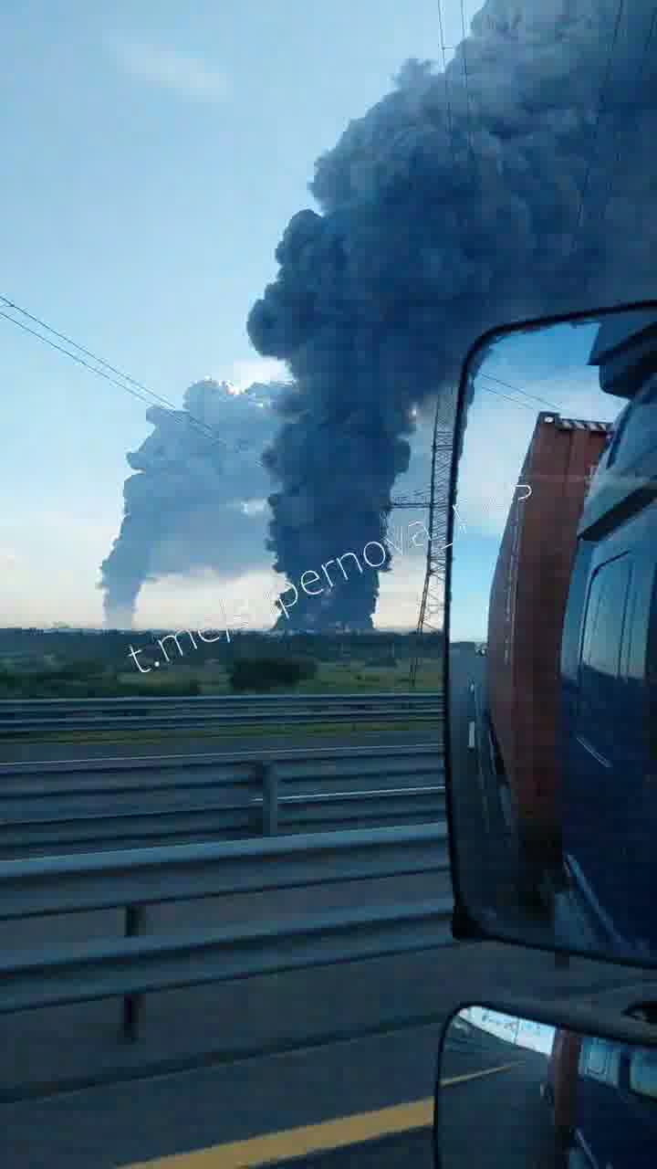 Smoke columns rising over St. Petersburg after drones strikes 