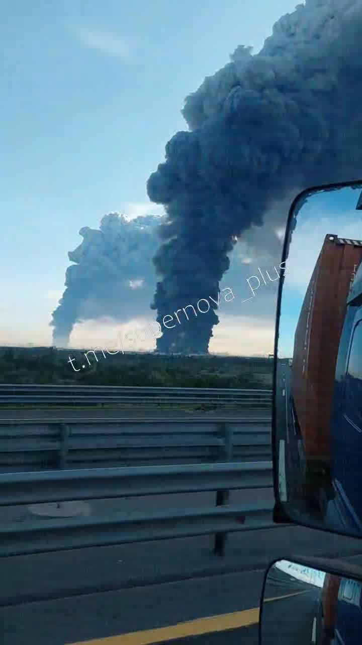 Smoke columns rising over St. Petersburg after drones strikes 