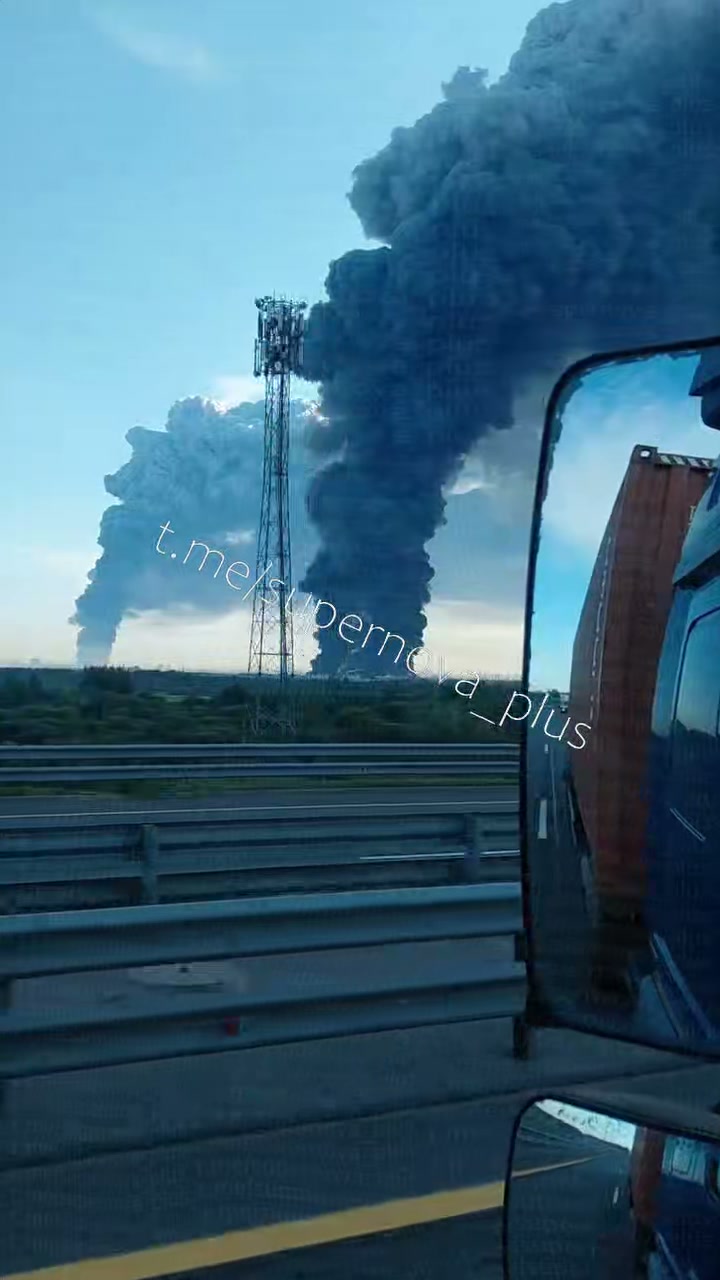 Smoke columns rising over St. Petersburg after drones strikes 