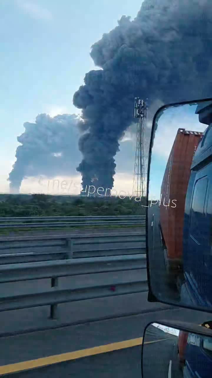 Smoke columns rising over St. Petersburg after drones strikes 