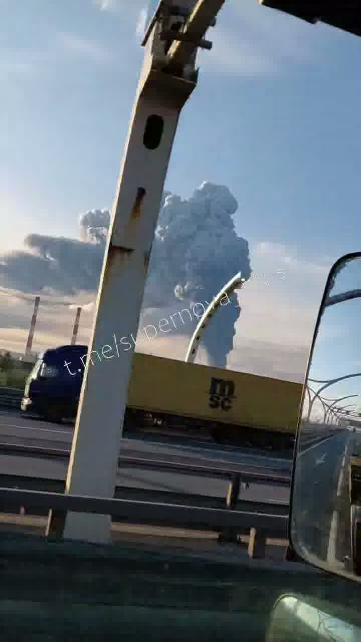 Smoke columns rising over St. Petersburg after drones strikes 