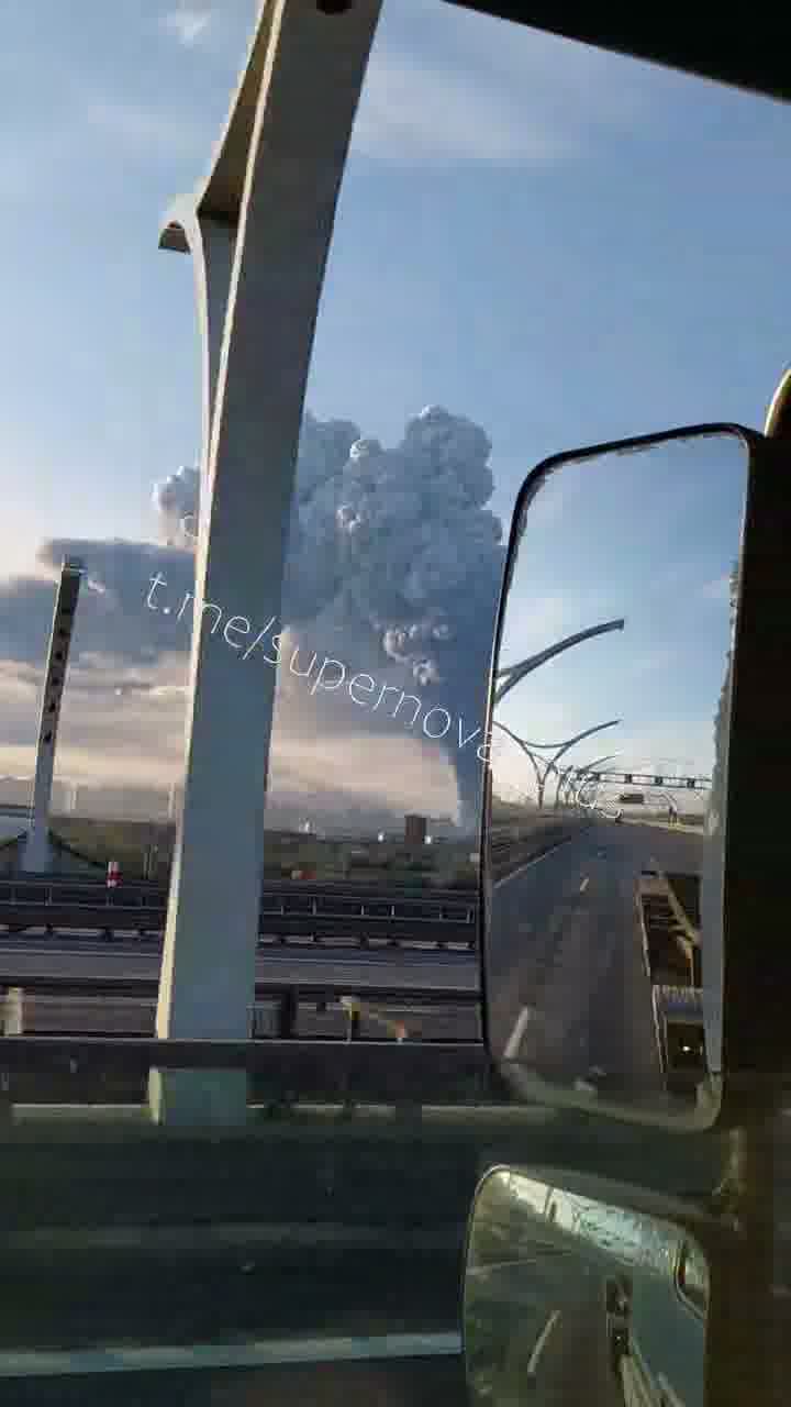 Smoke columns rising over St. Petersburg after drones strikes 