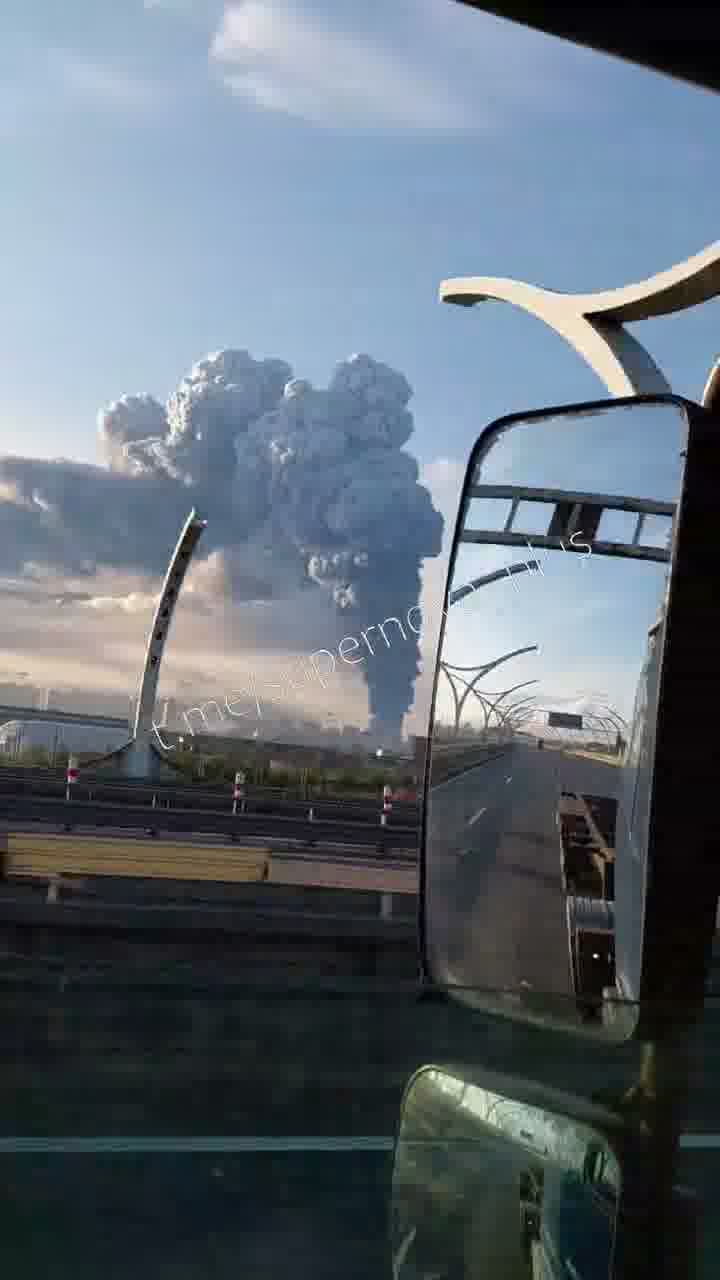 Smoke columns rising over St. Petersburg after drones strikes 