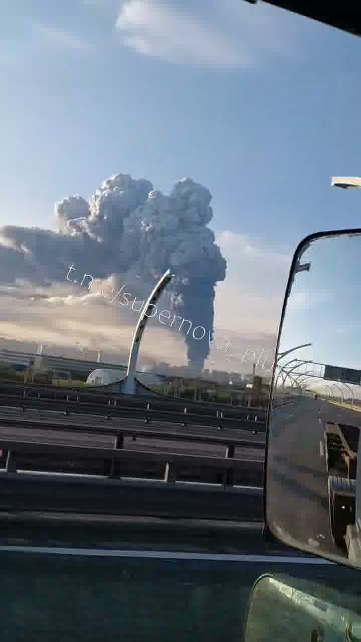Smoke columns rising over St. Petersburg after drones strikes 
