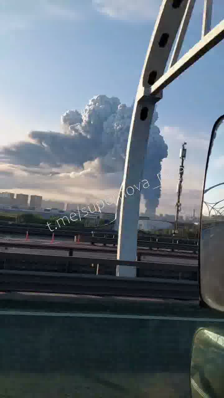 Smoke columns rising over St. Petersburg after drones strikes 