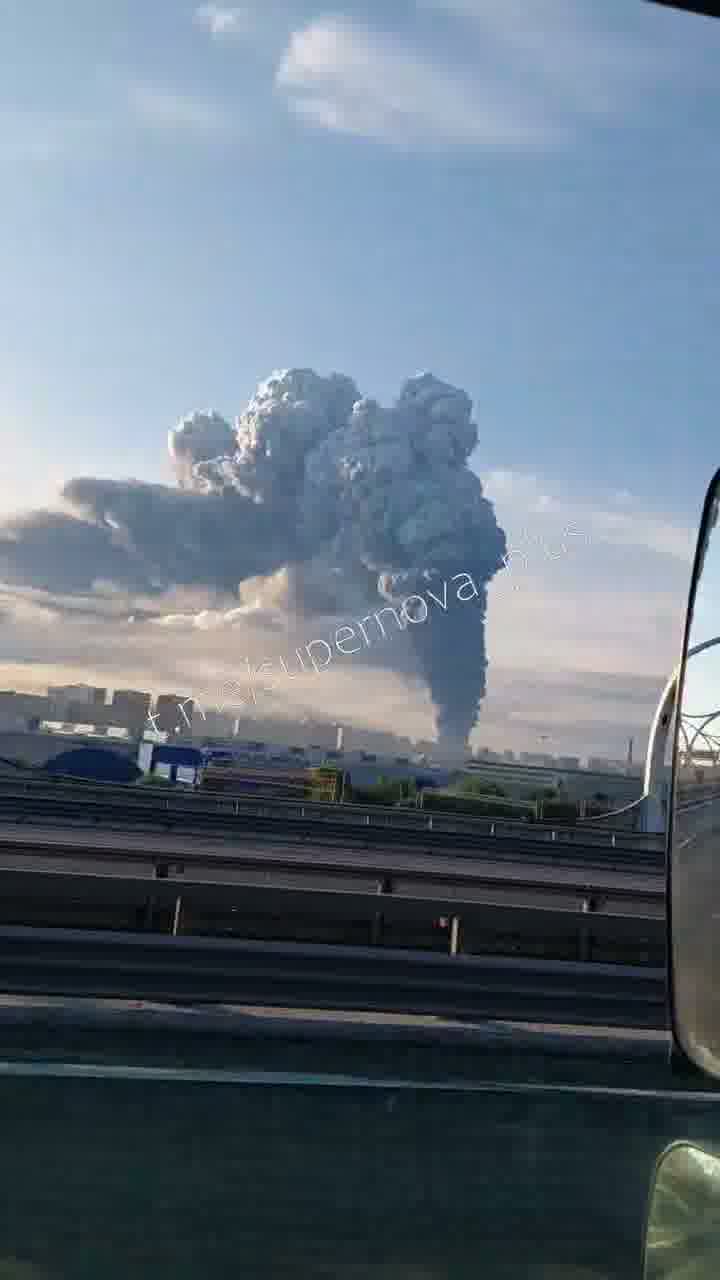 Smoke columns rising over St. Petersburg after drones strikes 