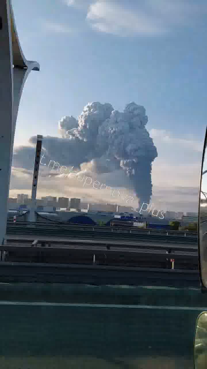 Smoke columns rising over St. Petersburg after drones strikes 