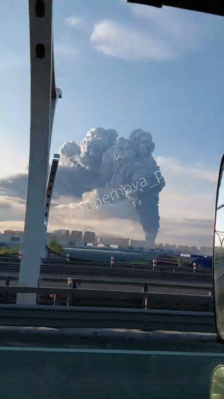 Smoke columns rising over St. Petersburg after drones strikes 
