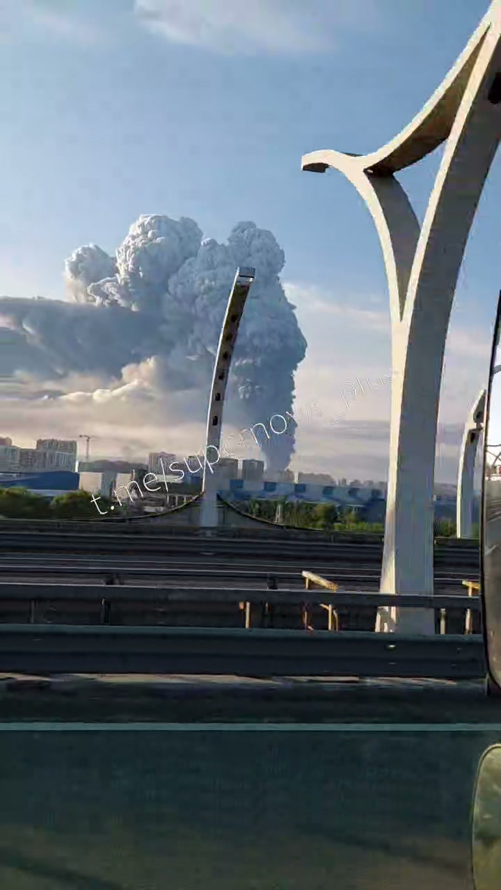 Smoke columns rising over St. Petersburg after drones strikes 