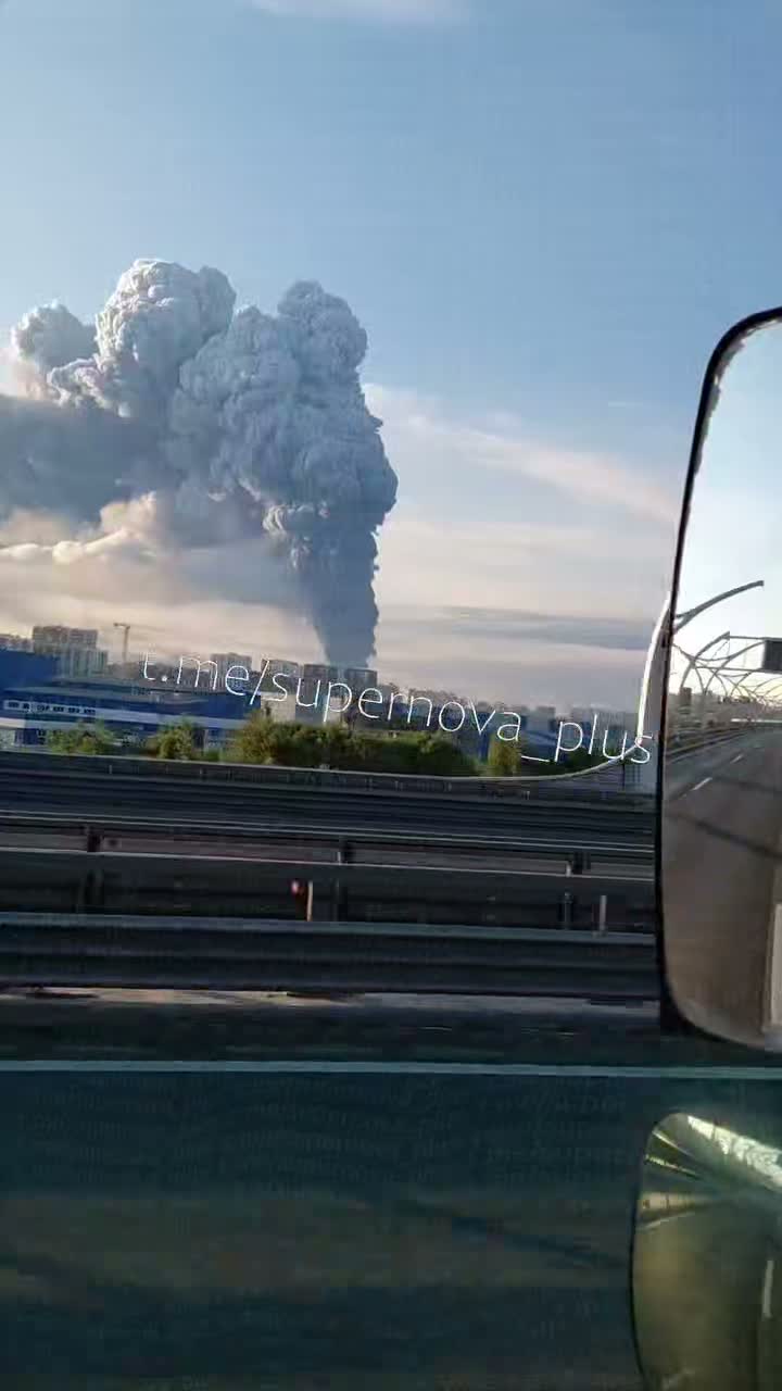 Smoke columns rising over St. Petersburg after drones strikes 