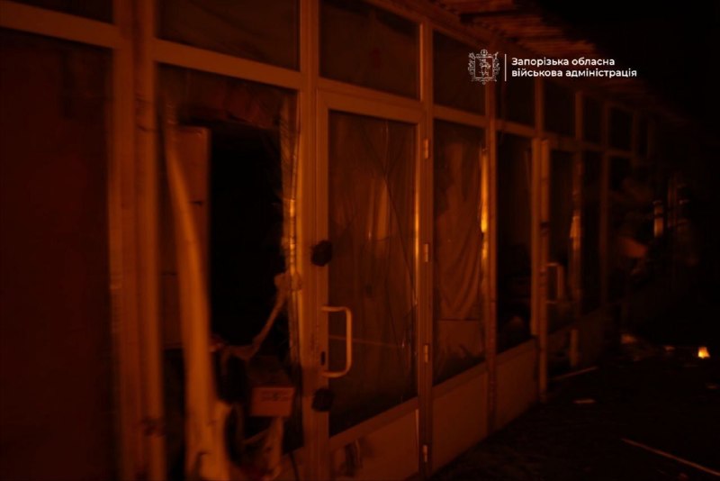 Big fire as result of Russian strike at the warehouse in Zaporizhzhia 