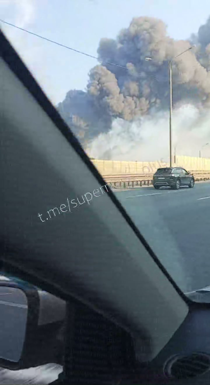 Fire at the warehouse in Koledino of Moscow region after drones strikes