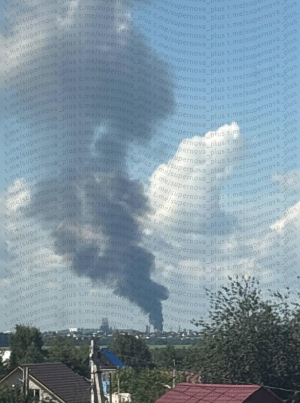 Smoke is rising at the oil refinery in Perm