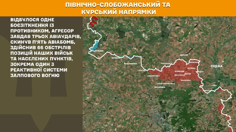 At Kursk and North Slobozhansky(Sumy) direction Ukrainian forces have repelled 1 Russian army assault, - General Staff of Armed Forces of Ukraine reports