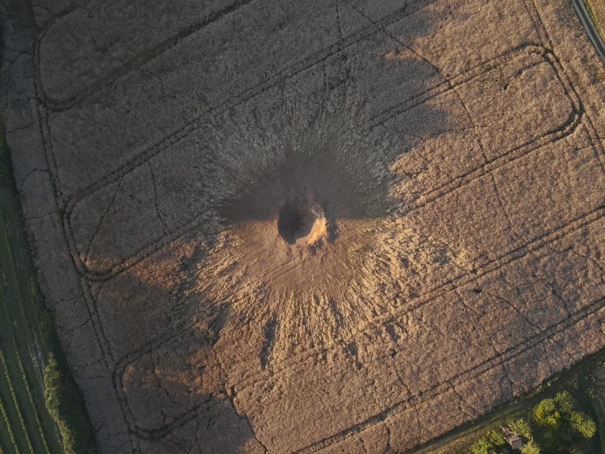 An explosion and a  crater in the Lublin region